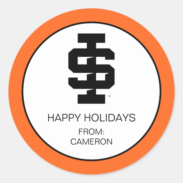 Idaho State University Bold Bengals Logo Classic Round Sticker (Front)