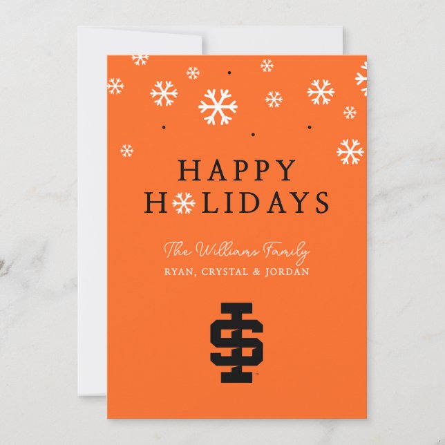 Idaho State University Bold Bengals Logo Holiday Card (Front)