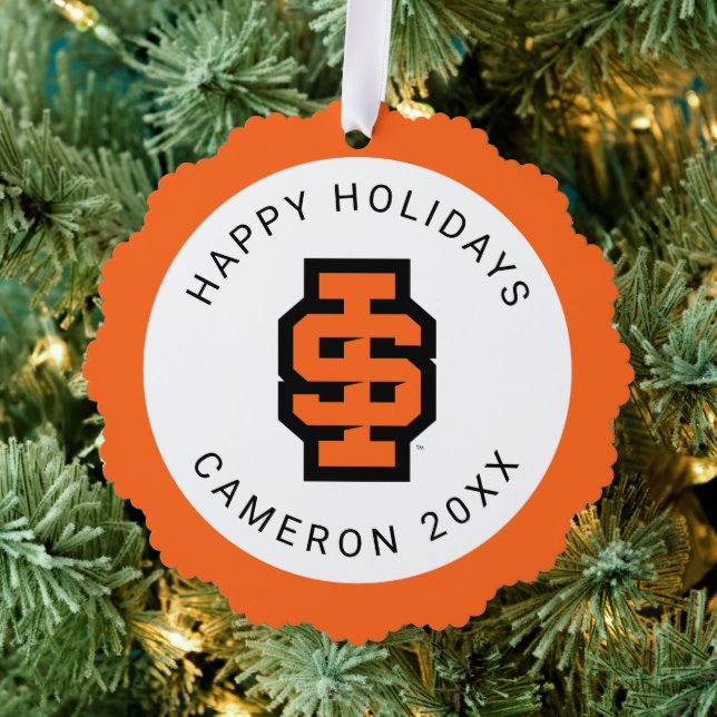 Idaho State University Bold Bengals Logo Ornament Card (Insitu (Tree))