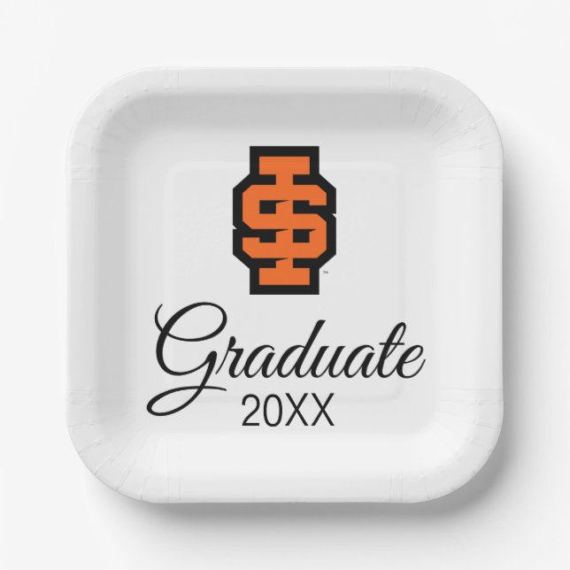 Idaho State University Bold Bengals Logo Paper Plate (Front)