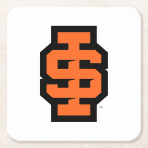 Idaho State University Bold Bengals Logo Square Paper Coaster