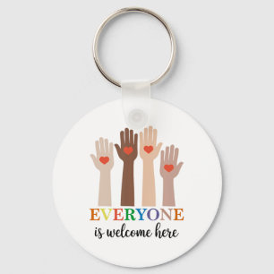 Idaho Teacher Everyone Is Welcome Here Fist Hand S Keychain