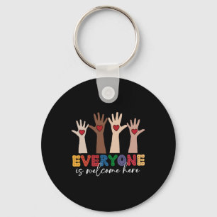 Idaho Teacher Everyone Is Welcome Here Fist Hand S Keychain