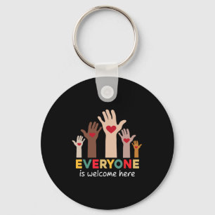 Idaho Teacher Everyone Is Welcome Here Fist Hand S Keychain