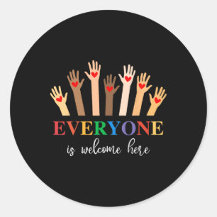 Idaho Teacher Everyone Is Welcome Here Inclusion A Classic Round Sticker