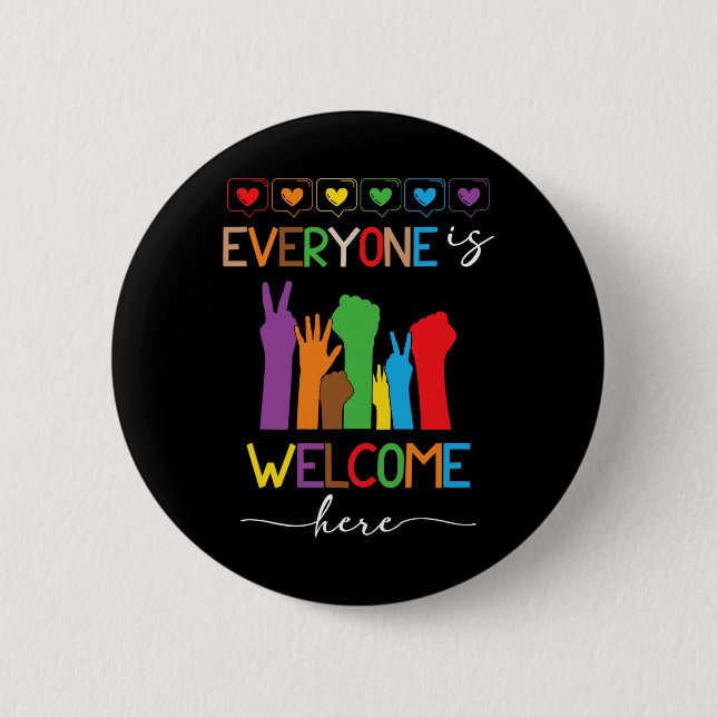 Idaho Teacher Everyone Is Welcome Here Men Women 2 2 Inch Round Button (Front)