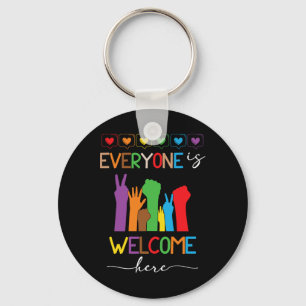 Idaho Teacher Everyone Is Welcome Here Men Women 2 Keychain