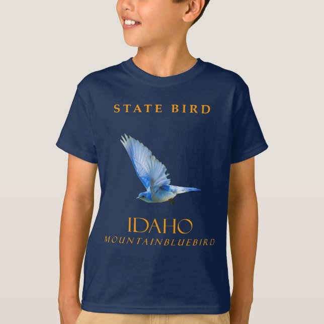 Idaho Territory Bird The Mountain Bluebird T-Shirt (Front)
