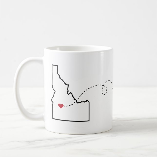 Idaho to Montana - Heart2Heart Coffee Mug (Left)
