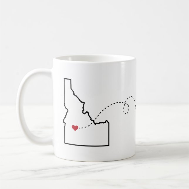 Idaho to Pennsylvania - Heart2Heart Coffee Mug (Left)