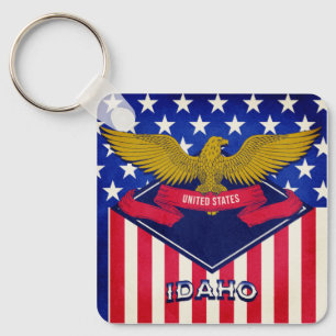 Idaho USA Flag Keychain
