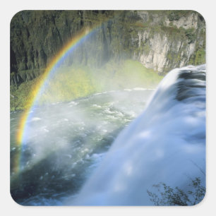 Idaho. USA. Rainbow in spray above Upper Mesa Square Sticker