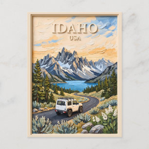 Idaho USA Road Trip Vintage 3D Textured Landscape Postcard