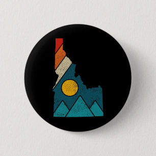 Idaho Vintage State Map Mountains Hikers Camping 2 Inch Round Button