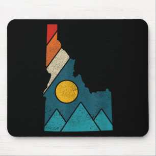 Idaho Vintage State Map Mountains Hikers Camping  Mouse Pad