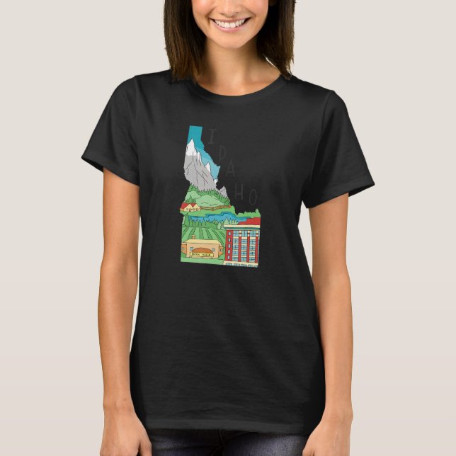 Idaho Vintage State Map Pride T-Shirt (Front)