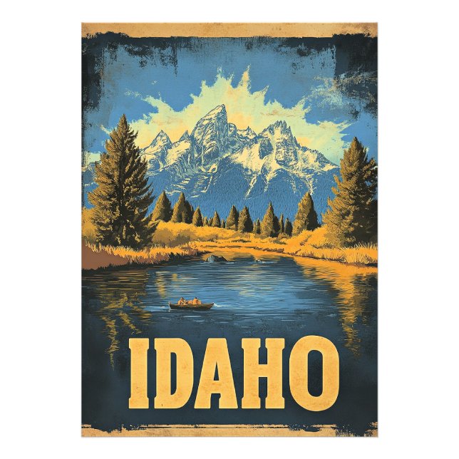 Idaho Vintage Travel Illustration Photo Print (Front)