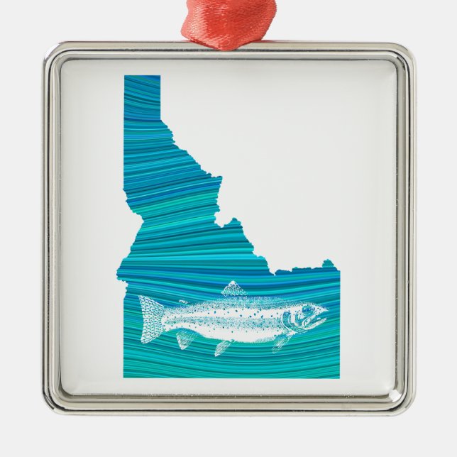 Idaho Wave Fishing Metal Ornament (Front)