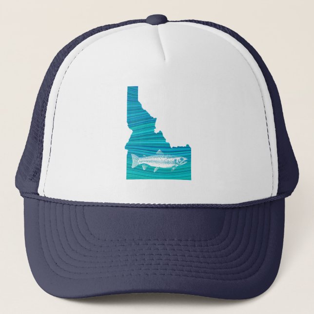 Idaho Wave Fishing Trucker Hat (Front)