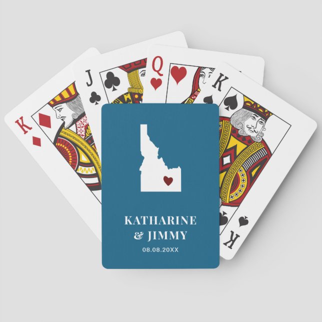 Idaho Wedding Favour Deck of Cards, State Map Playing Cards (Back)