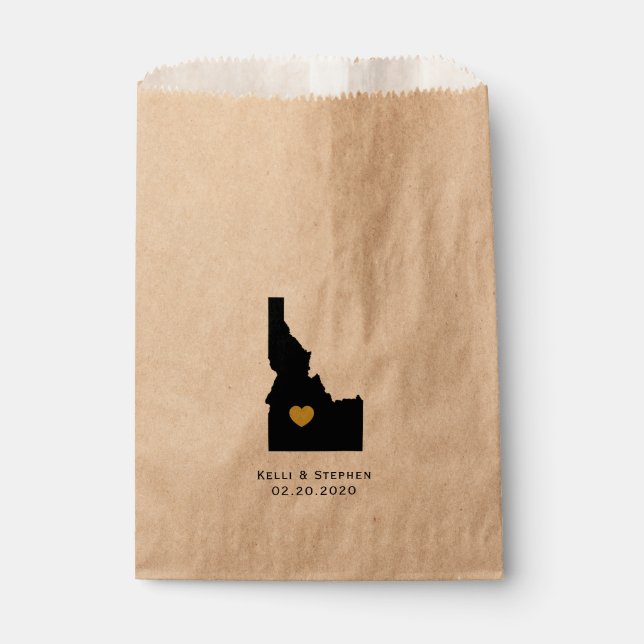 Idaho Wedding Favour Treat Sacks, Gift Bags (Front)