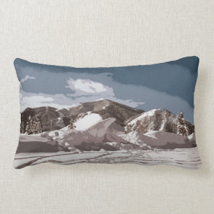 Idaho Winter Scenes Cutout Design Lumbar Pillow