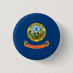 Idahoan Flag, Flag of Idaho 1 Inch Round Button