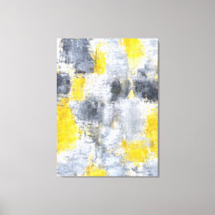 'Idea' Black and Yellow Abstract Art Canvas Print