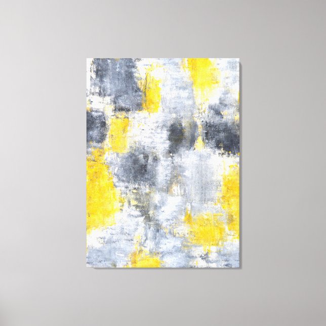 'Idea' Black and Yellow Abstract Art Canvas Print (Front)