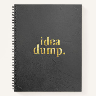 Idea Dump Black Textured Spiral Notebook 8.5 x 11 