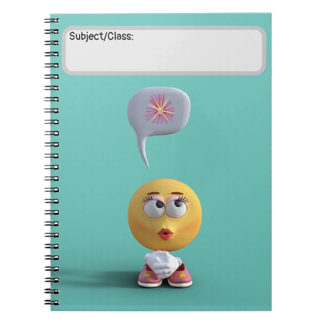 "Idea Emoji" (Teal) Notebook (Front)