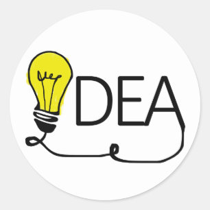 Idea Lightbulb, Light-bulb Classic Round Sticker