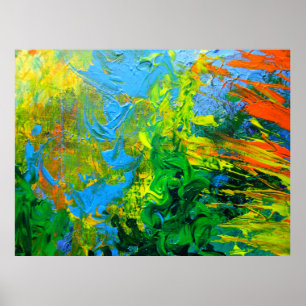 Idea Modern Abstract Painting Poster Print Yellow
