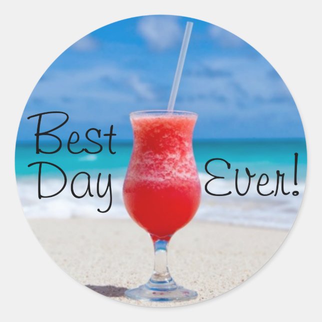 Ideal Beach Vacation Classic Round Sticker (Front)