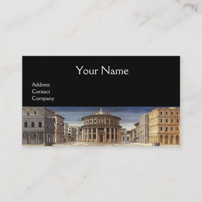 IDEAL CITY, Renaissance Architecture, Black Business Card (Front)