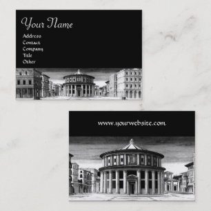 IDEAL CITY RENAISSANCE ARCHITECTURE Black White Business Card