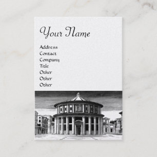 IDEAL CITY Renaissance Architecture Black White Business Card