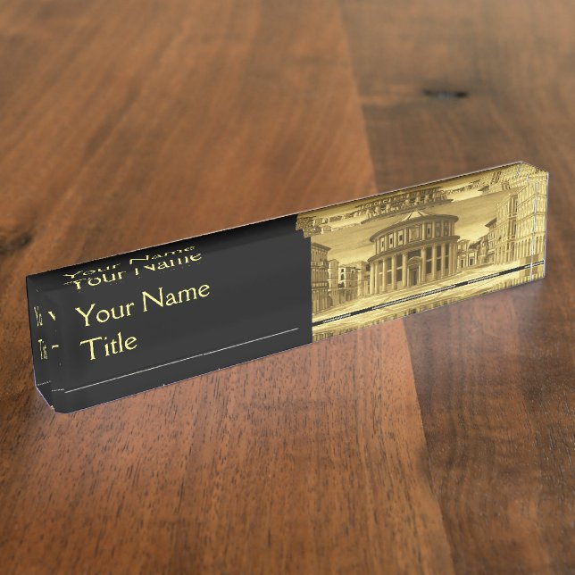 IDEAL CITY,Renaissance Architecture / Gold Yellow Nameplate (Side)