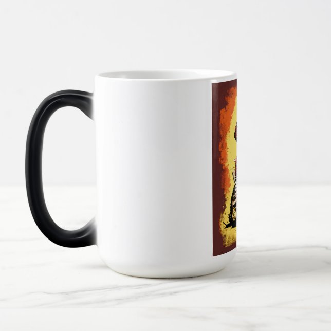 ideal gift for motorcycle lovers. magic mug (Left)