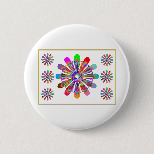 IDEAL GIFT:  LUCKY7   SevenSTAR Chakra Collection 2 Inch Round Button (Front)