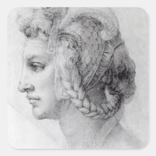 Ideal Head of a Woman, c.1525-28 Square Sticker