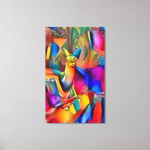 Idéal Llama Ride Huile Abstraite Sur Toile