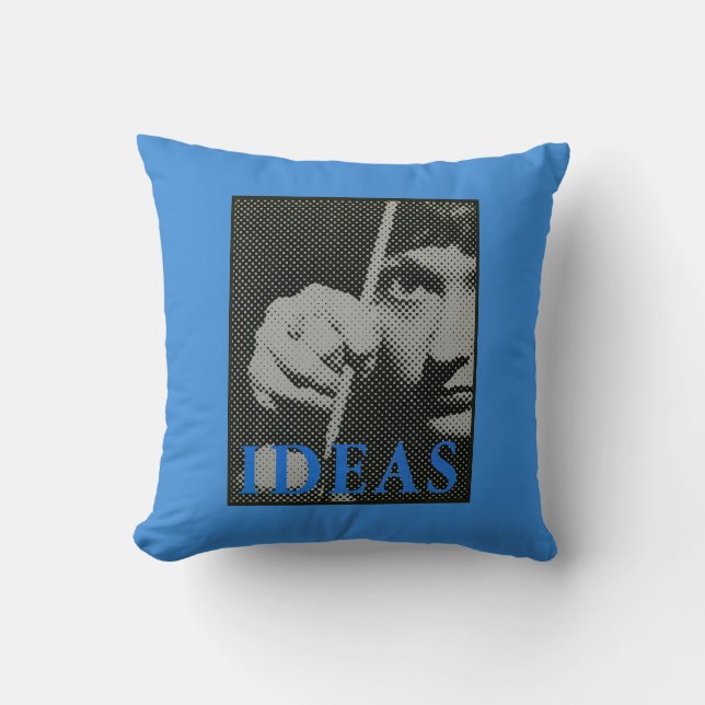 Ideas - 1981 promo graphic throw pillow (Front)