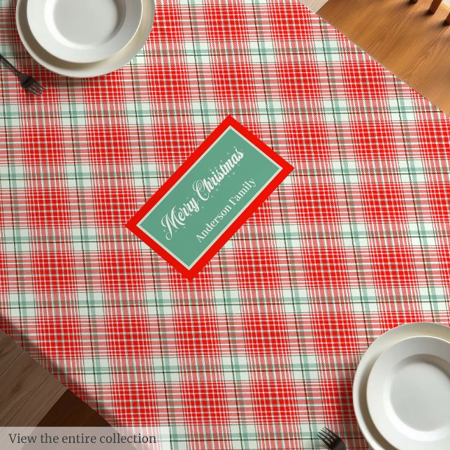 Idée cadeau de nappe de Noël monogrammée (Merry Christmas Tablecloth Monogram Gift Idea)