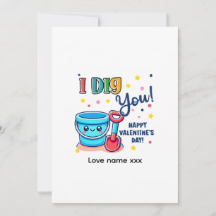 Idée cadeau seau et pelle “Je t'adore” Invitation
