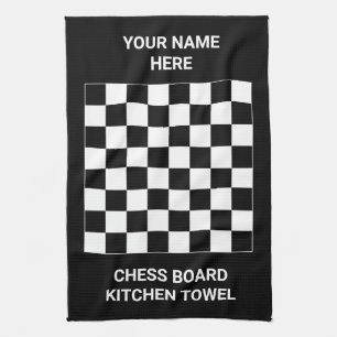 Idée de cadeau de serviette de cuisine d'échiqui
