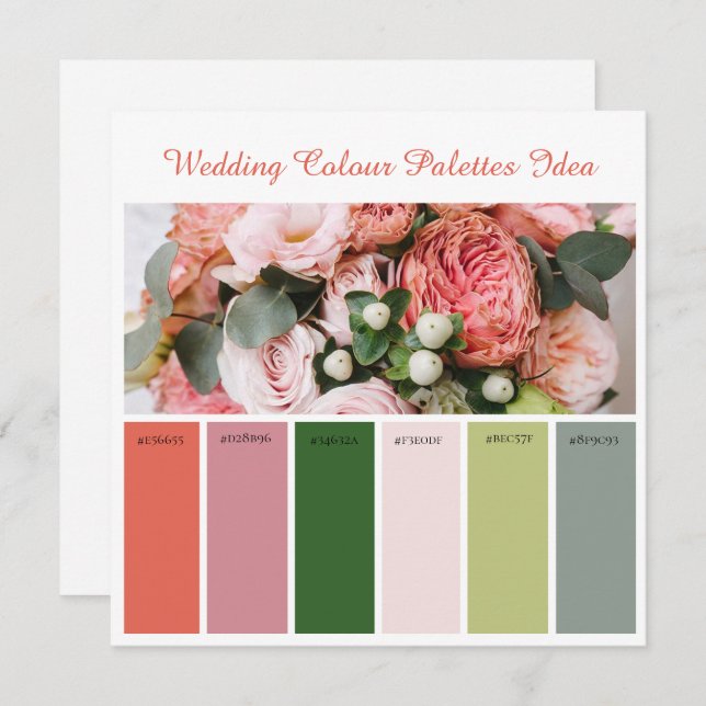 Idée de Cartes de Palettes de Couleurs de Mariage (Devant / Derrière)