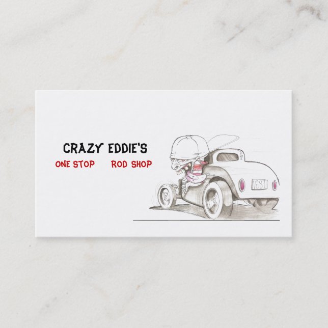Idées de carte de visite de hot rod et (Devant)