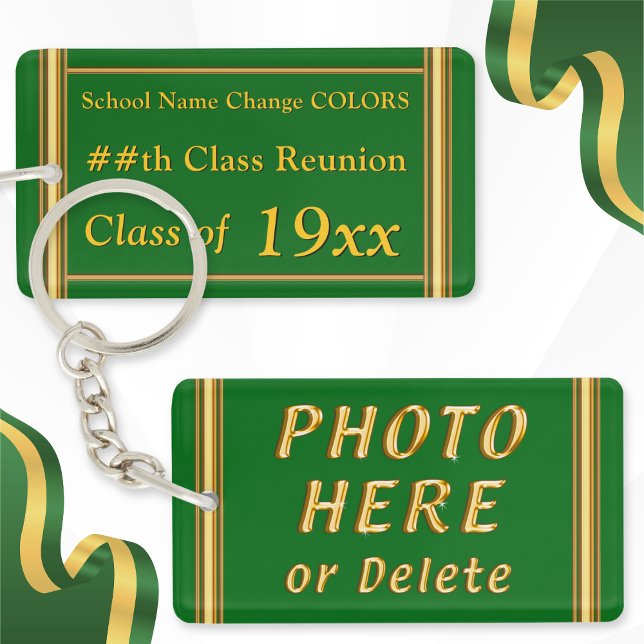 Idées de conservation de réunion de classe, CHANGE (50 year class reunion souvenirs. 60 year class reunion. Green and gold, high school reunion.)