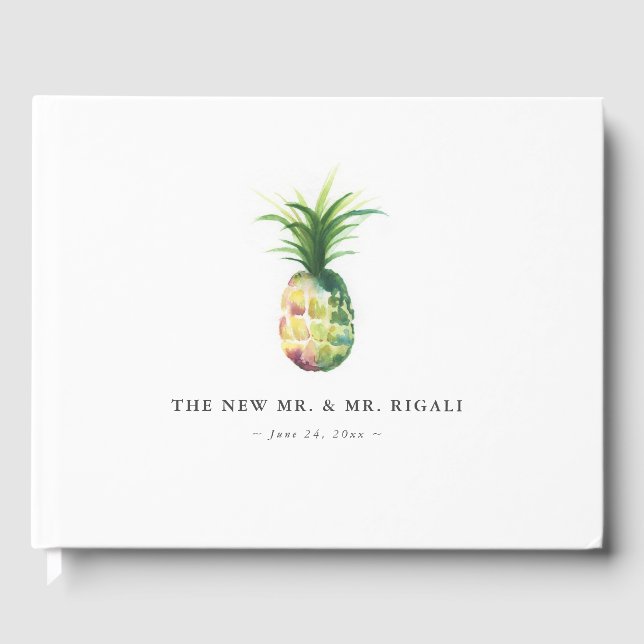 Idées de livre d'hôtes Mariage d'ananas (Recto)